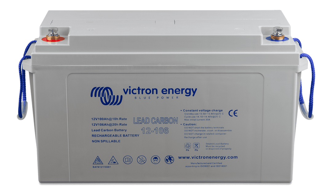 Lead Carbon Battery 12V-106Ah M8 front-angle