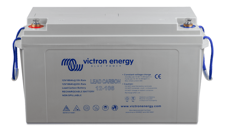 Lead Carbon Battery 12V-106Ah M8 front-angle