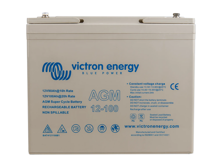 12V 100Ah AGM Super Cycle Battery front