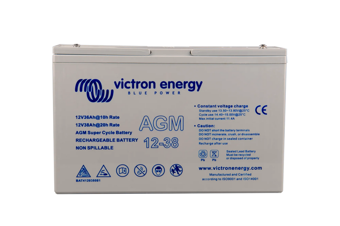 12V 38Ah AGM Super Cycle Battery front