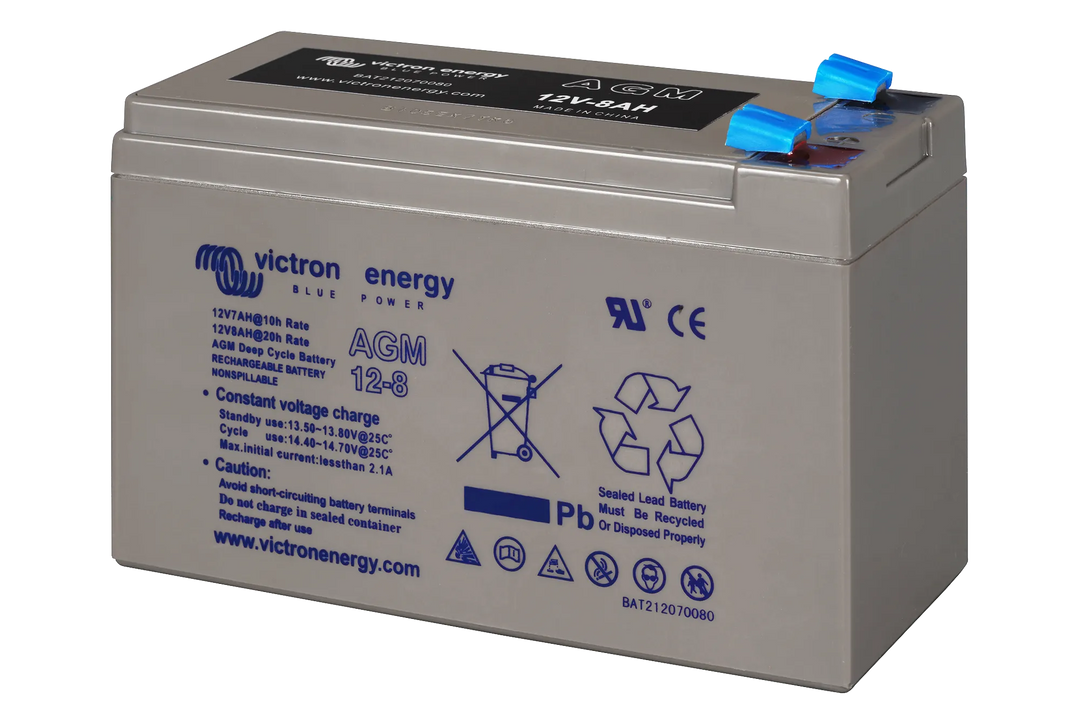 12V 8Ah AGM Deep Cycle Battery left