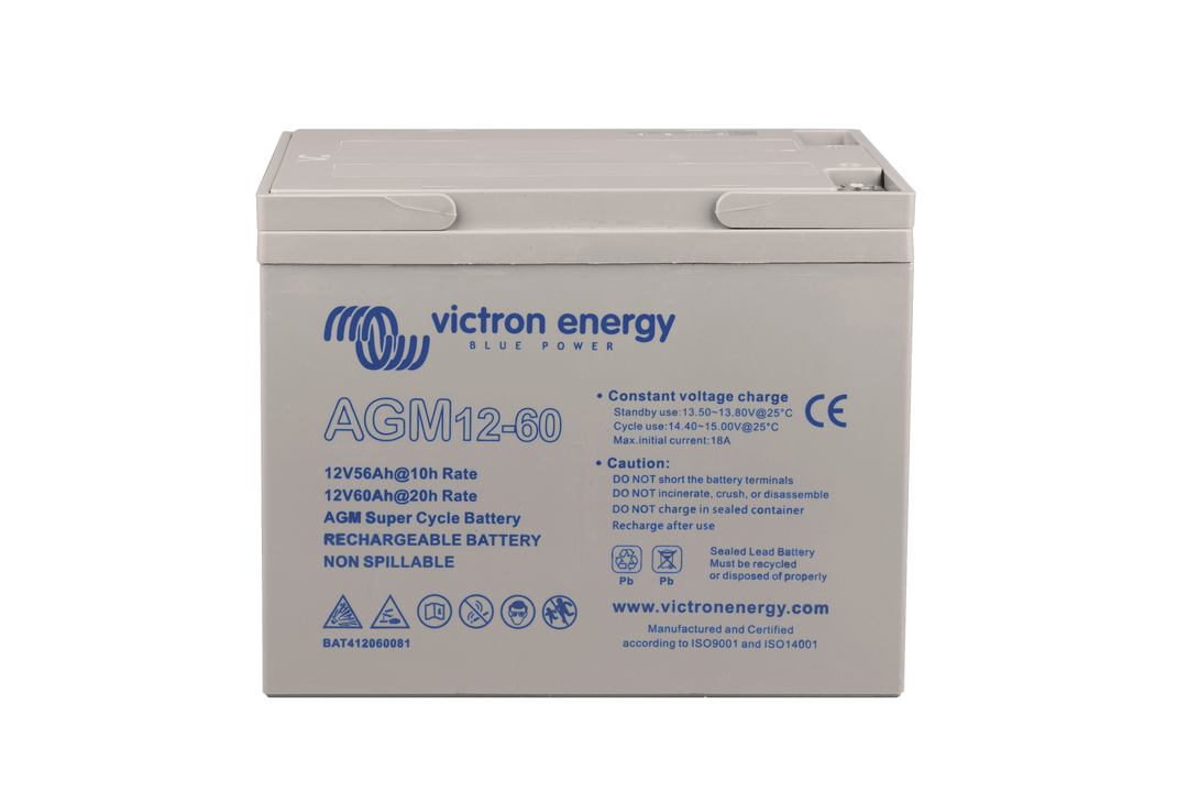 12V 60Ah AGM Super Cycle Battery front-angle