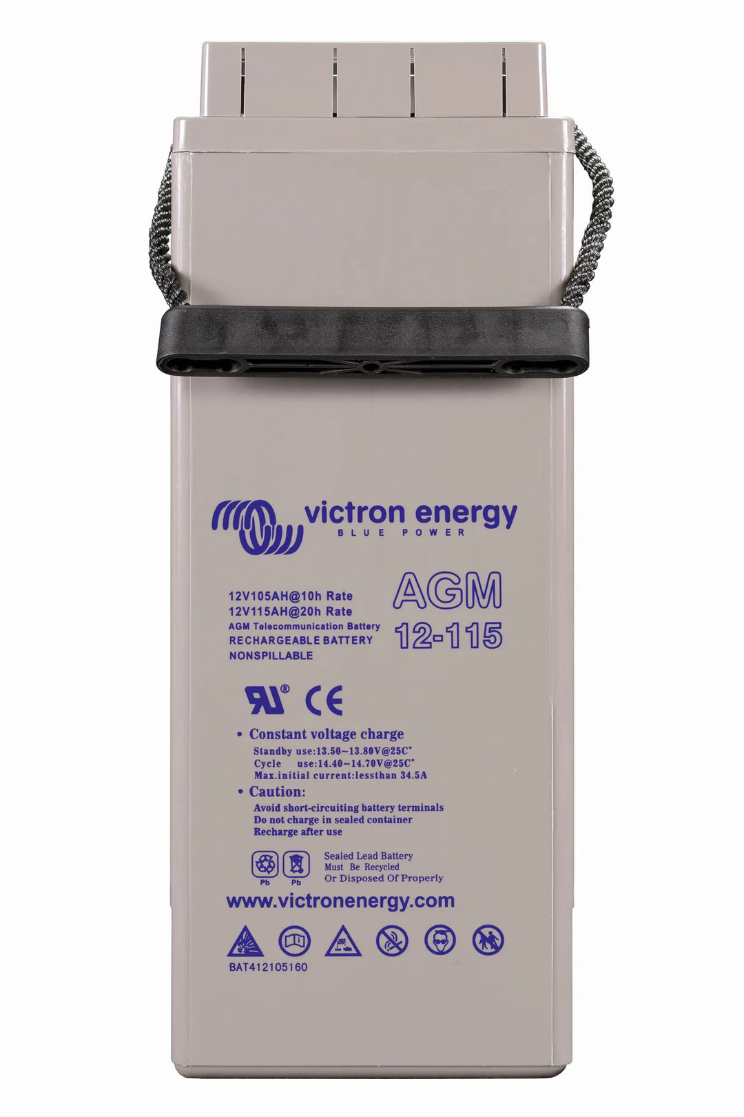 BAT412105160_12V_115Ah_AGM_Telecom_Battside