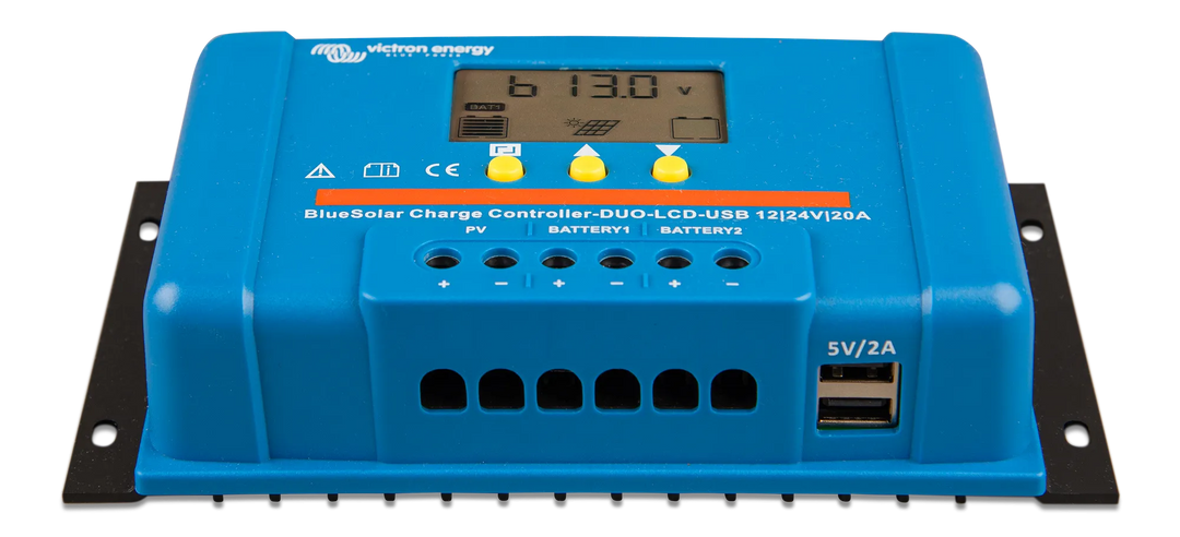 BlueSolar Charge Controller DUO LCD USB 12-24V-20A front 1