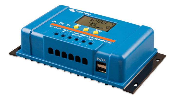 BlueSolar PWM Charge Controller LCD USB 48V-10A left 1