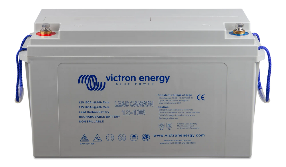 Lead Carbon Battery 12V-106Ah M8 front-angle