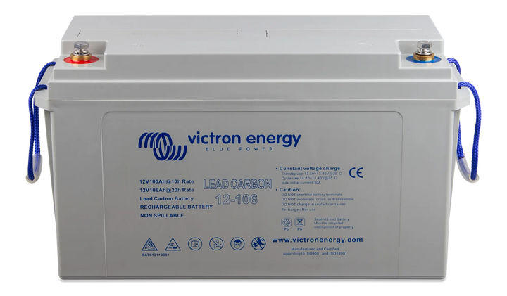 Lead Carbon Battery 12V-106Ah M8 front-angle