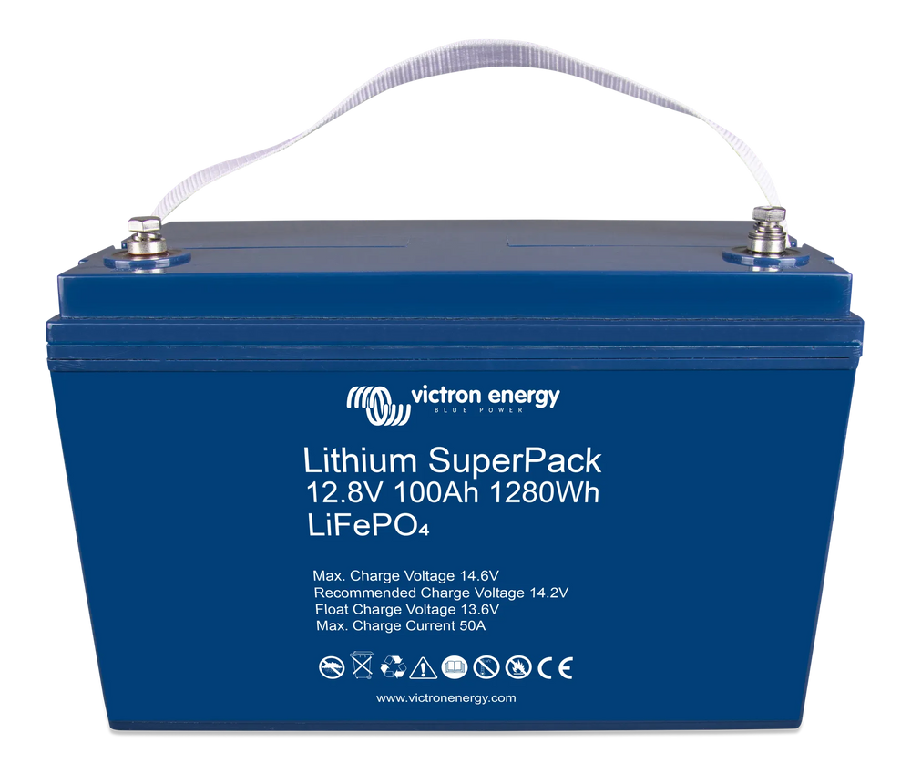 Lithium SuperPack 12.8V 100Ah 1280Wh front-angle